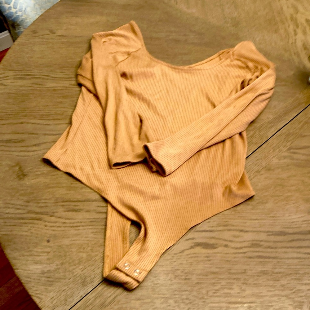 Body suit. Camel colored
